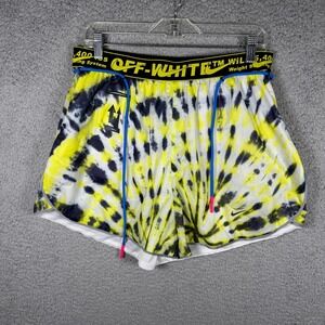 Nike x Off-White Women Tie Dye Running Shorts Yellow Black CK4809-702 XL